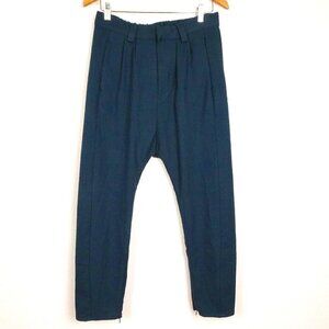Free People Pleated Trousers Pants Women's Size S Teal Blue Green Ankle Zippers
